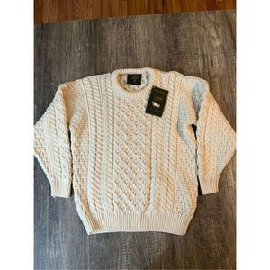 Carraig Don Aran Ireland Irish Cable Knit 100% Wool Fisherman Sweater NWT Child